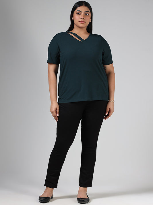 Gia Bottle Green Cut Out Top