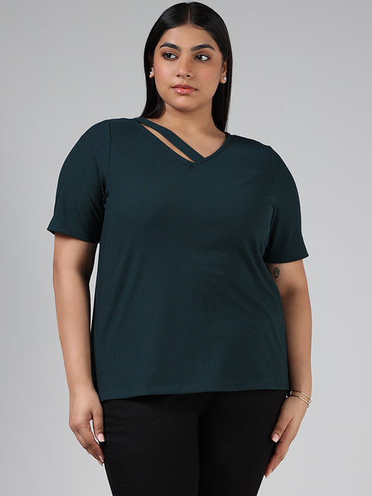 Gia Bottle Green Cut Out Top