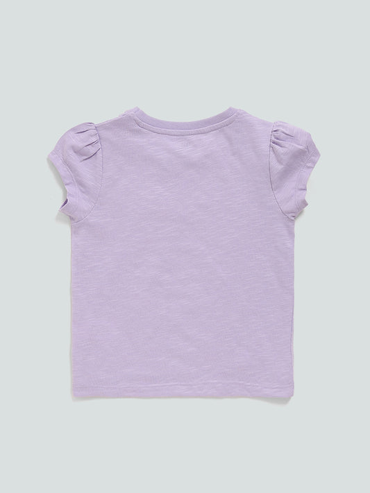HOP Kids Lilac Printed T-Shirt