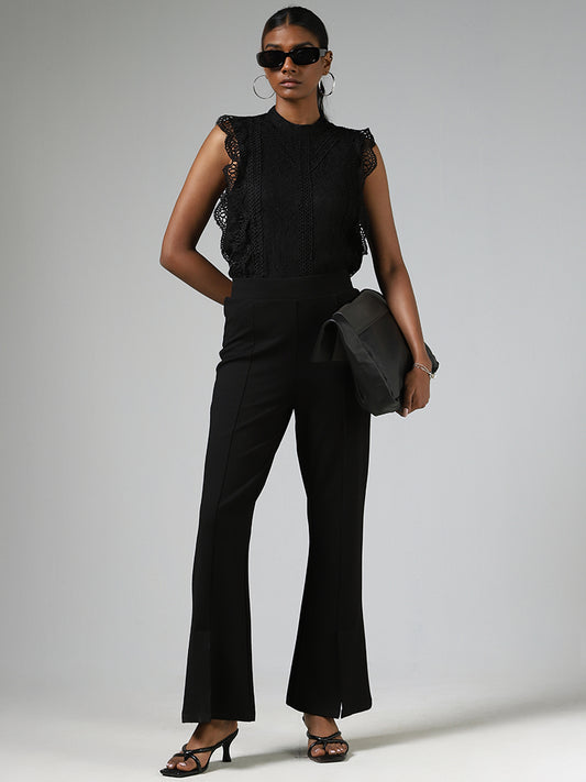Wardrobe Black Laced Detail Top