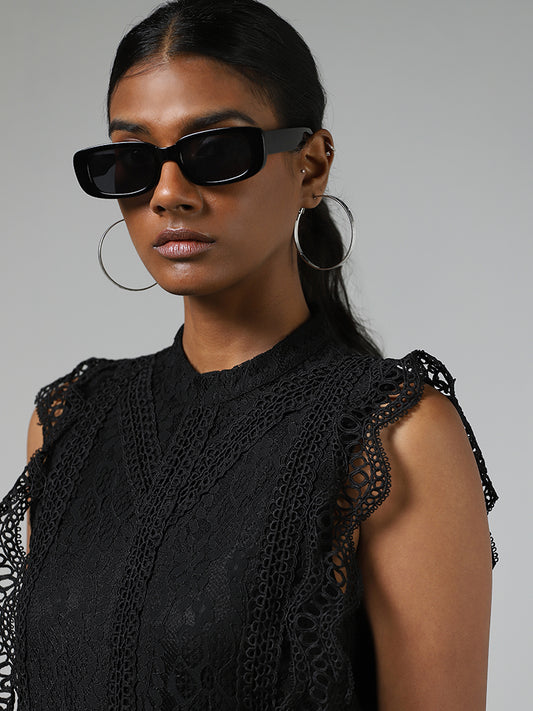 Wardrobe Black Laced Detail Top