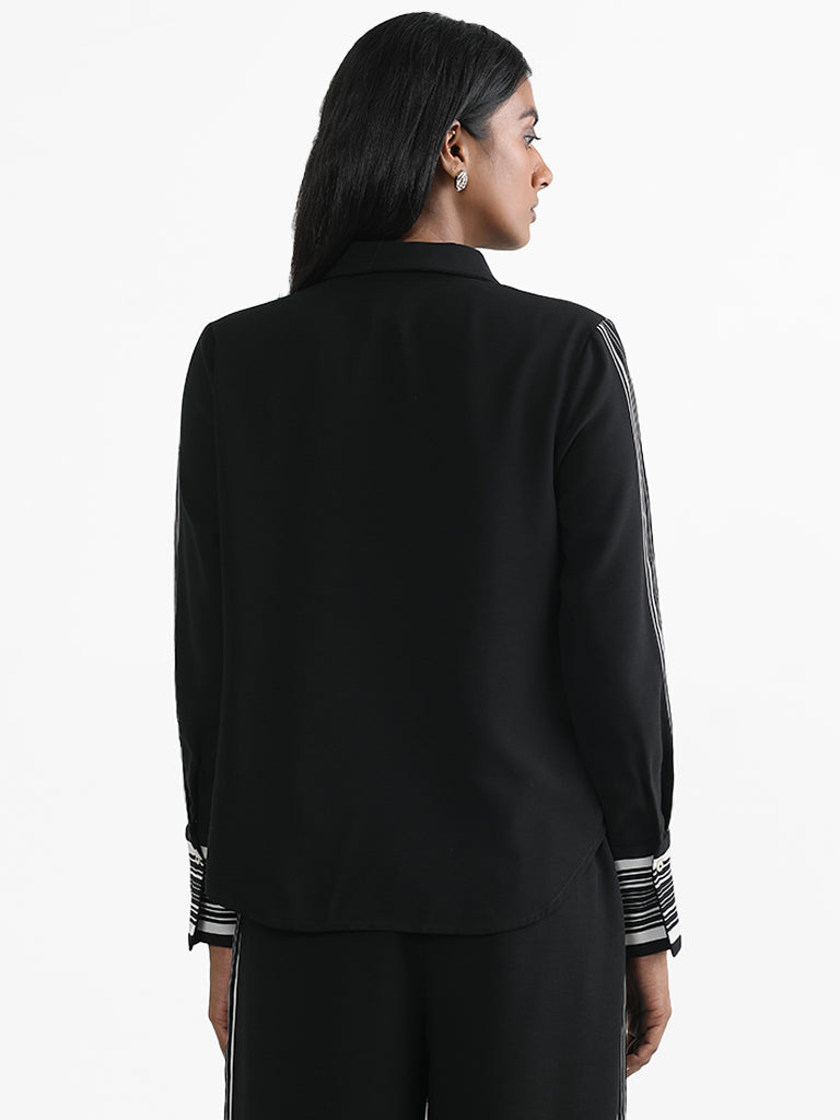 Wardrobe Black Clove Contrast Detail Shirt