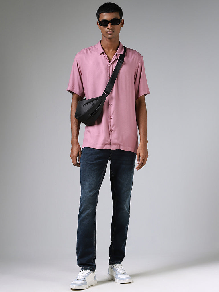 Nuon Solid Blush Pink Casual Shirt
