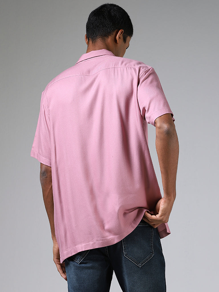 Nuon Solid Blush Pink Casual Shirt