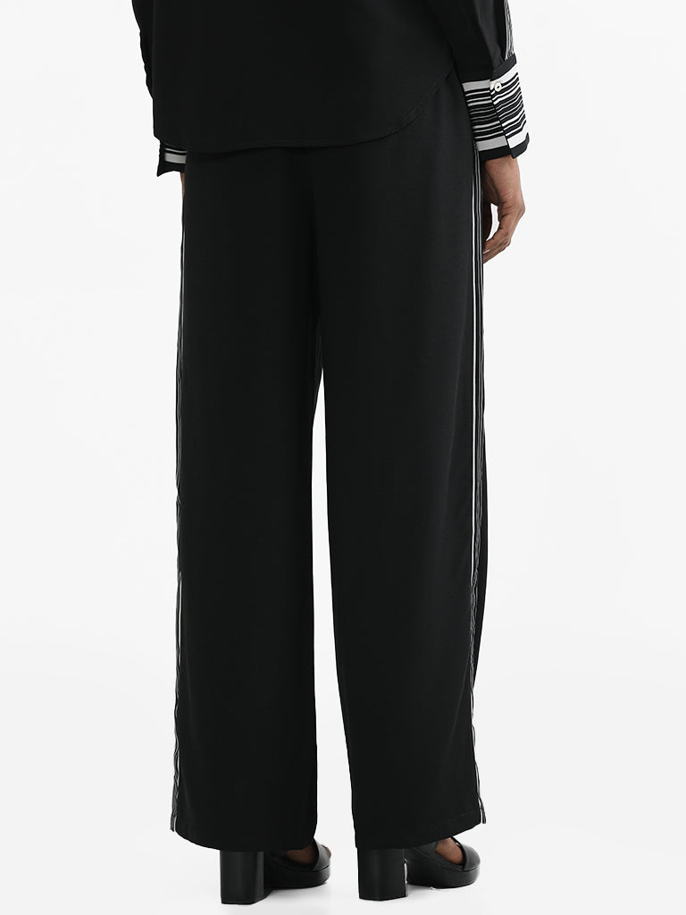 Wardrobe Black Clove Contrast Detail Trousers