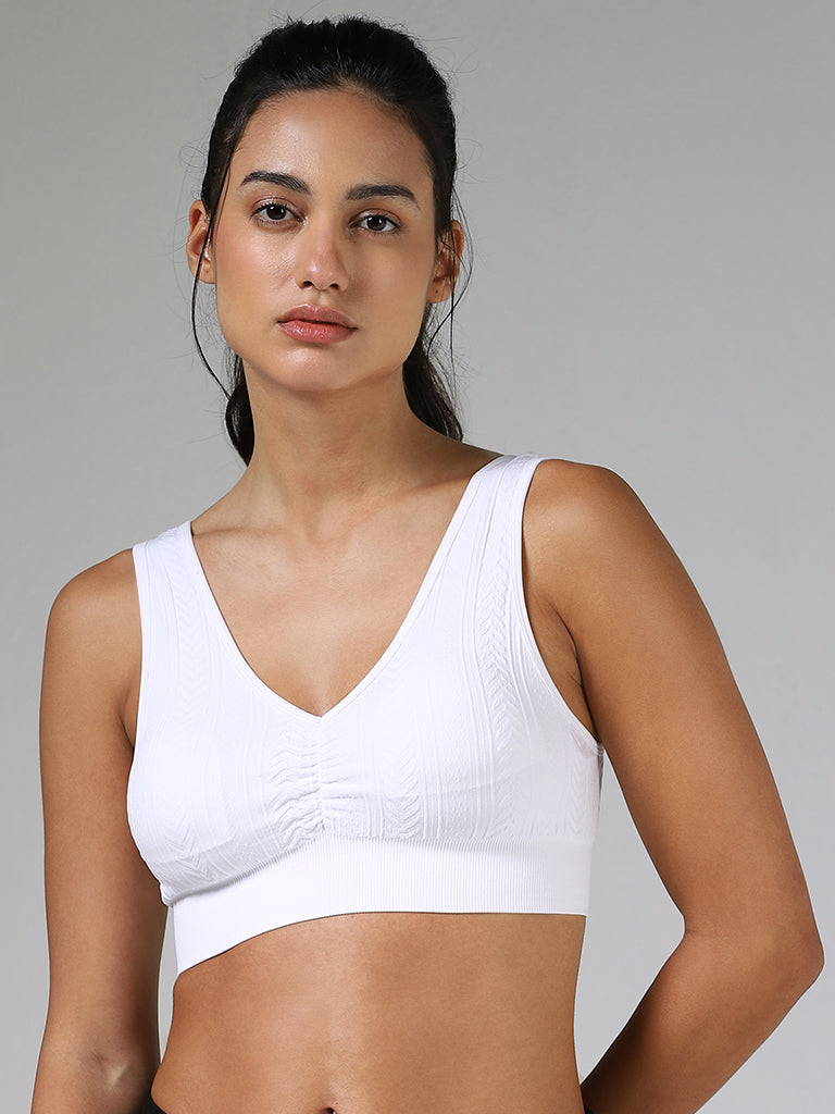 Superstar White Cable Knit Bralette