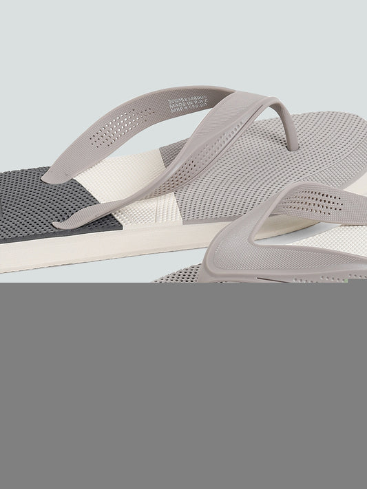 SOLEPLAY Sporty Grey Color Block Flip Flop