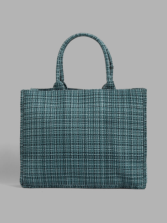 LOV Peacock Blue Woven Handbag