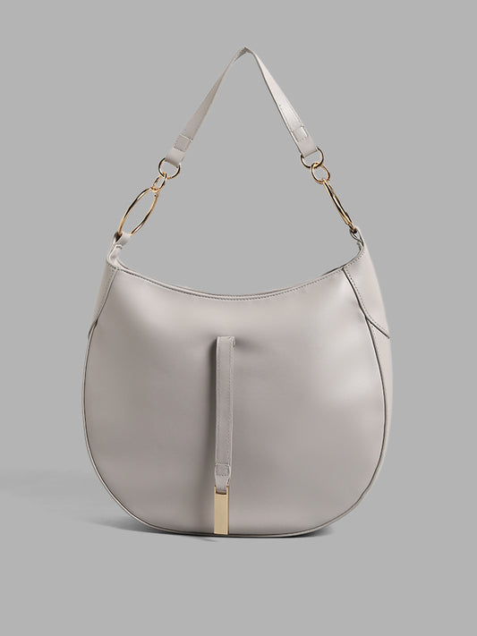 LOV Grey Flap Accent Handbag