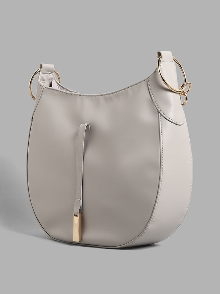 LOV Grey Flap Accent Handbag