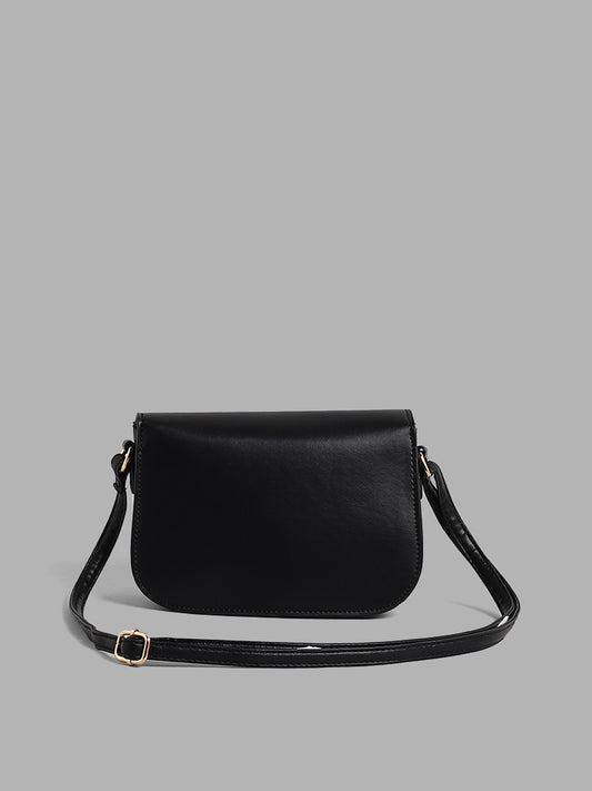 LOV Black Chain Accent Sling Bag