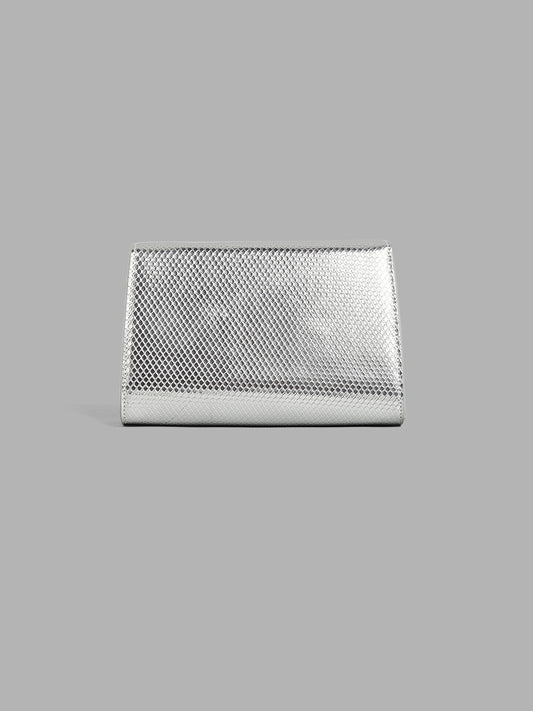 LOV Silver Textured Sling Clutch