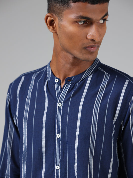 ETA Blue Striped Resort-Fit Shirt