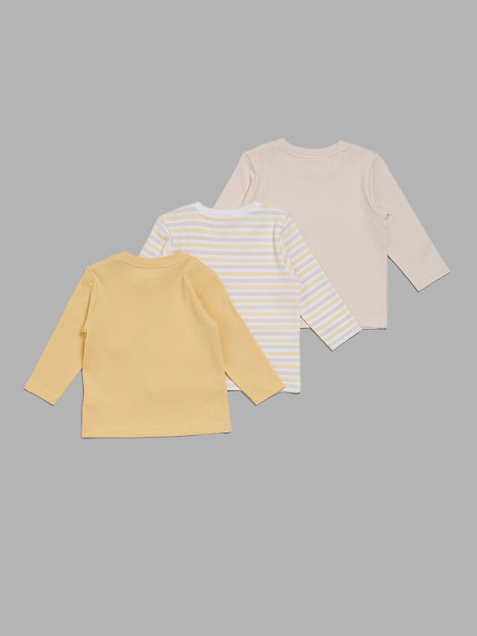 HOP Baby Yellow Printed T-Shirts - Pack of 3