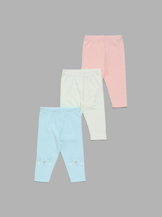 HOP Baby Multicolor Leggings - Pack of 3