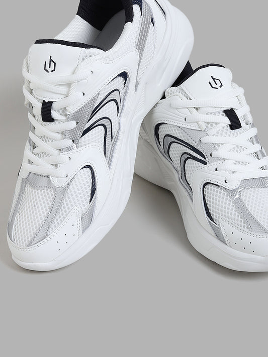 LUNA BLU White Mesh Detail Chunky Sneakers