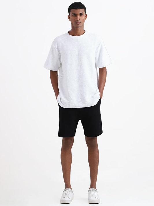 ETA Black Cotton Slim-Fit Mid-Rise Shorts