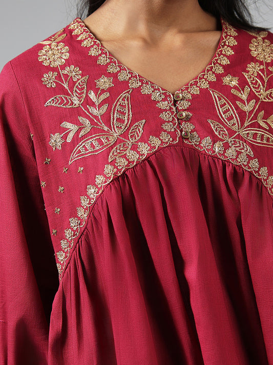 Utsa Pink Zardozi Embroidered Tunic