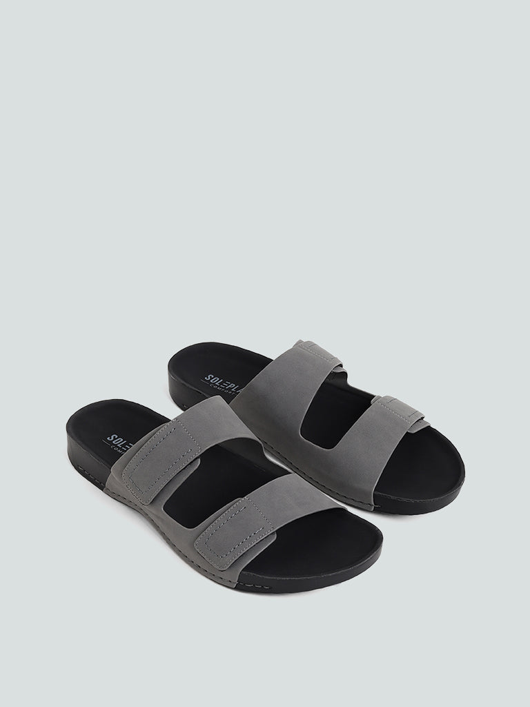 SOLEPLAY Grey Double Strap Sandals