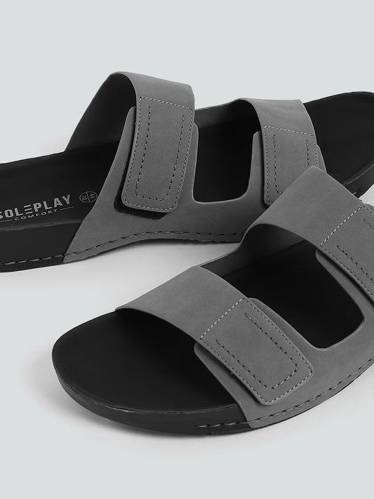 SOLEPLAY Grey Double Strap Sandals