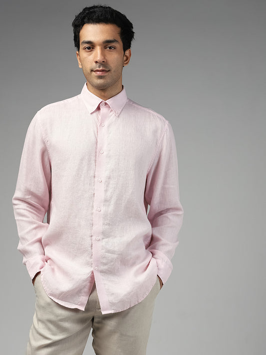 Ascot Solid Light Pink Relaxed Fit Shirt