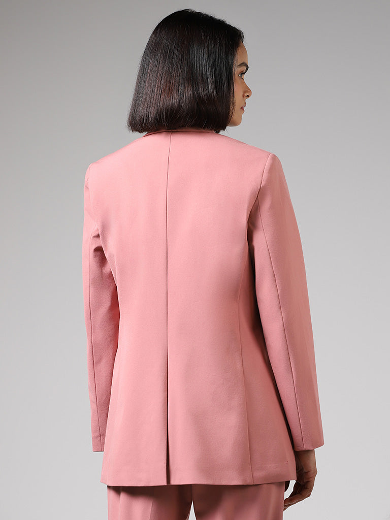 Wardrobe Plain Dusty Pink Formal Blazer