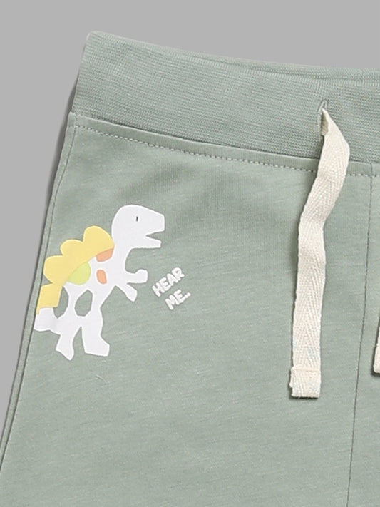 HOP Baby Multicolour Dinosaur Printed Joggers - Pack of 2