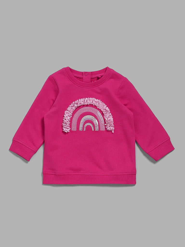 HOP Baby Pink Ombre Rainbow Accent Sweatshirt
