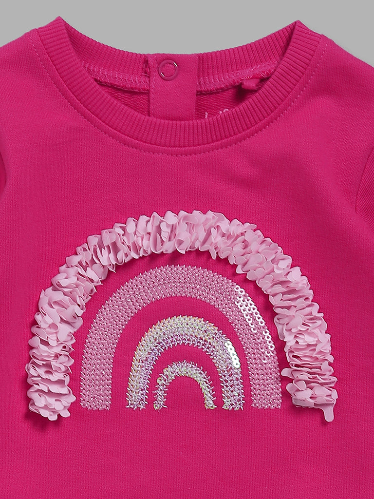 HOP Baby Pink Ombre Rainbow Accent Sweatshirt