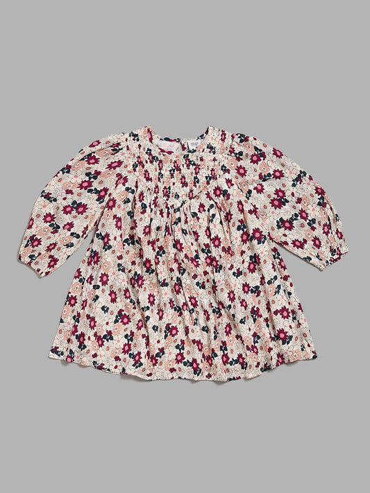 HOP Kids Multicolor Floral Printed Dress