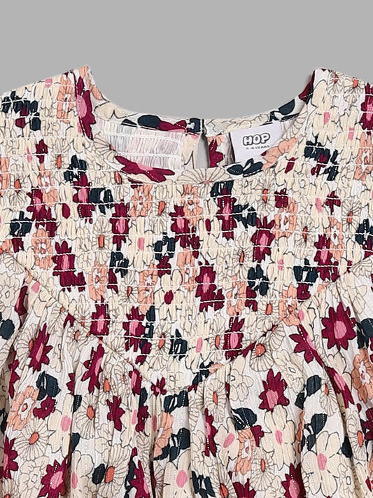 HOP Kids Multicolor Floral Printed Dress