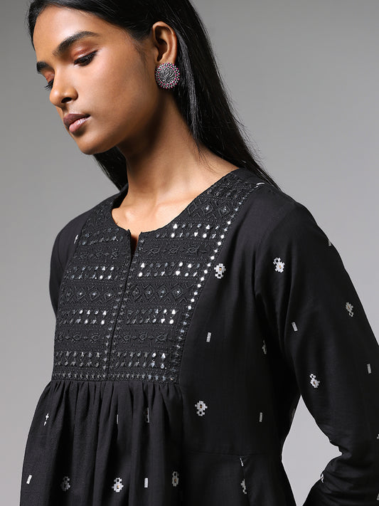 Utsa Black Embroidery Anarkali Kurta