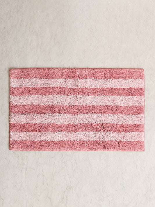 Westside Home Pink Striped Bath Mat