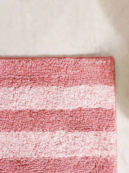 Westside Home Pink Striped Bath Mat