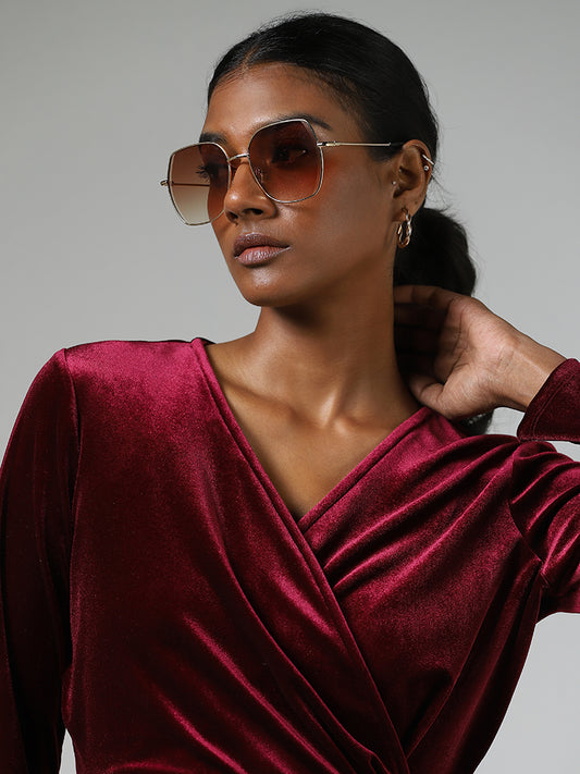 Wardrobe Burgundy Velvet Top