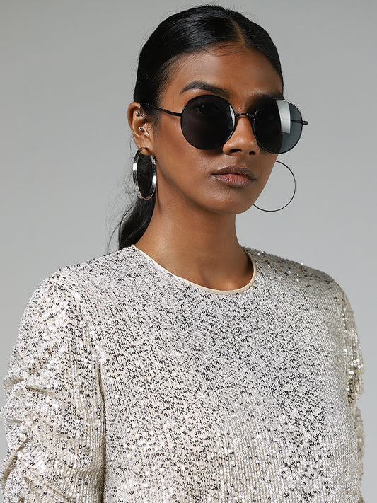 Wardrobe Champagne Sequin Top