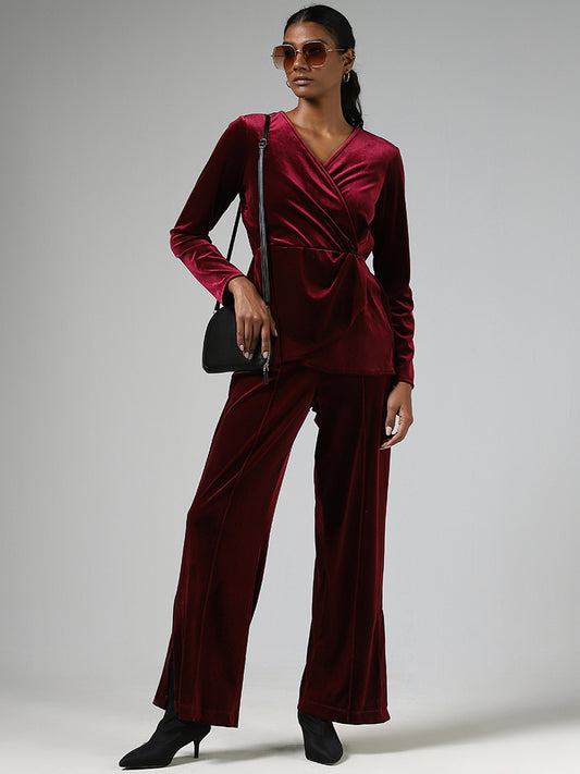 Wardrobe Burgundy Velvet Trousers