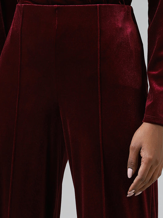 Wardrobe Burgundy Velvet Trousers