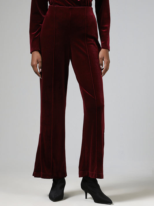 Wardrobe Burgundy Velvet Trousers