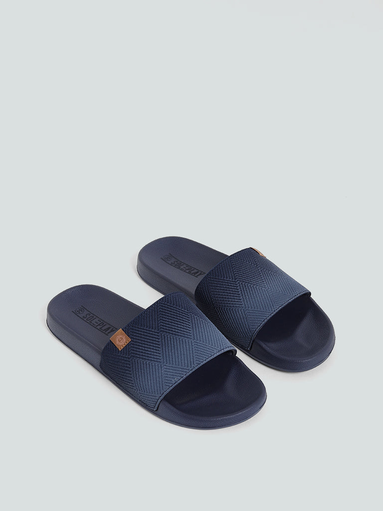 SOLEPLAY Navy Knitted Slides