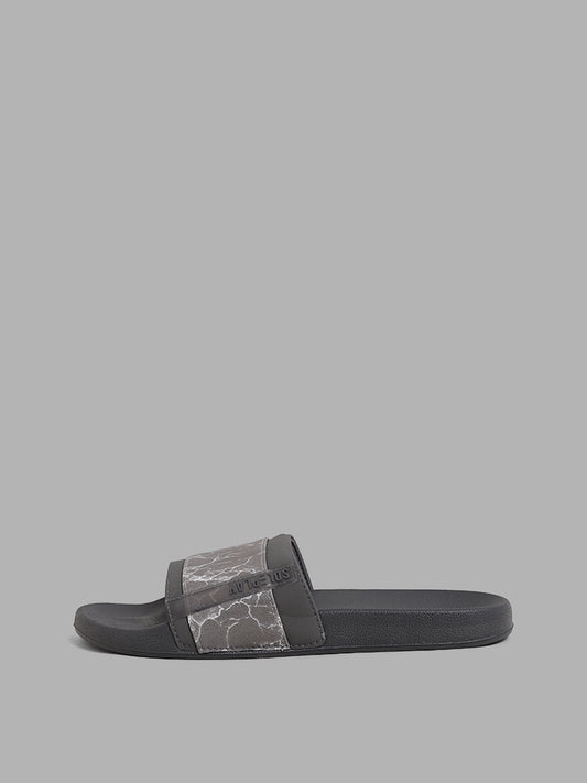 SOLEPLAY Grey Marble Effect Slides