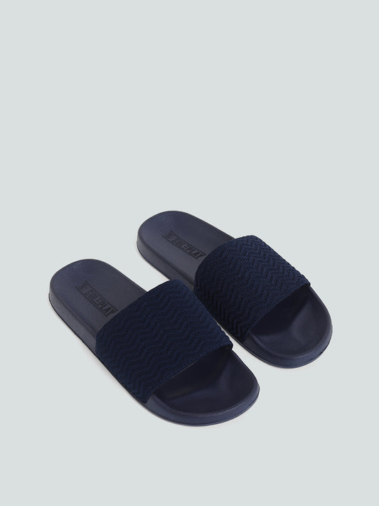 SOLEPLAY Blue Knitted Slides