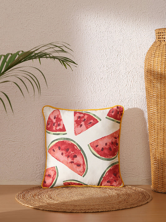Westside Home Red Melon Printed Cushion Cover