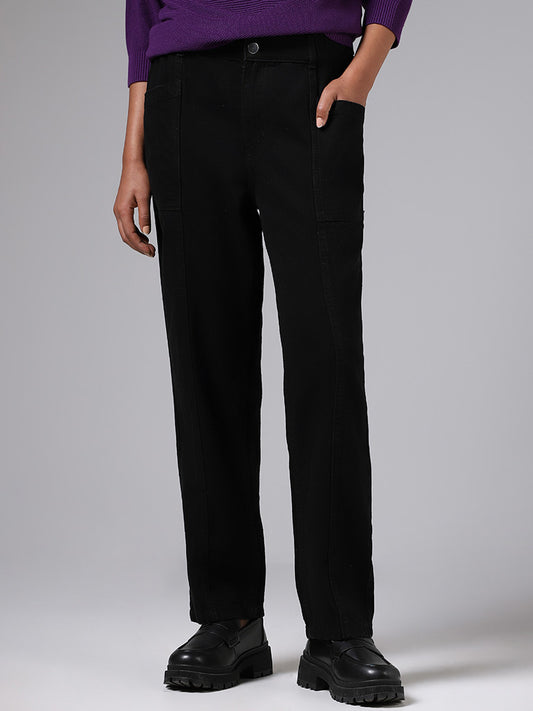 LOV Solid Black Denim Jeans