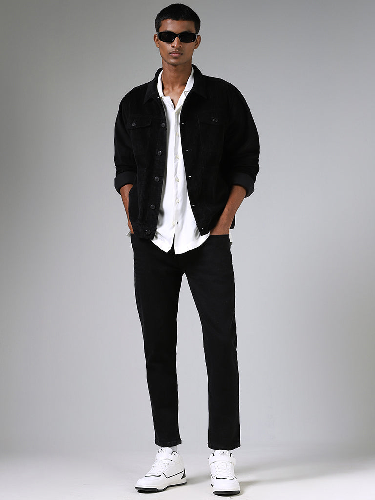 Nuon Solid Black Denim Radio Fit Jeans