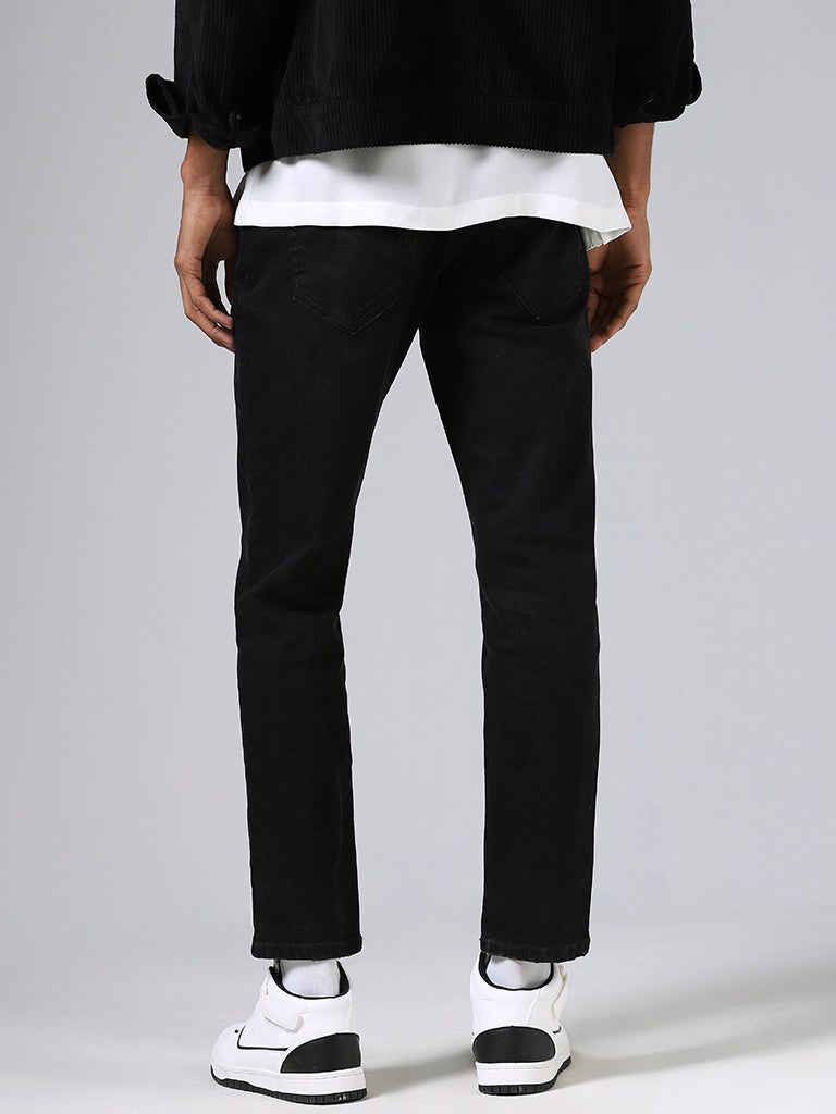 Nuon Solid Black Denim Radio Fit Jeans