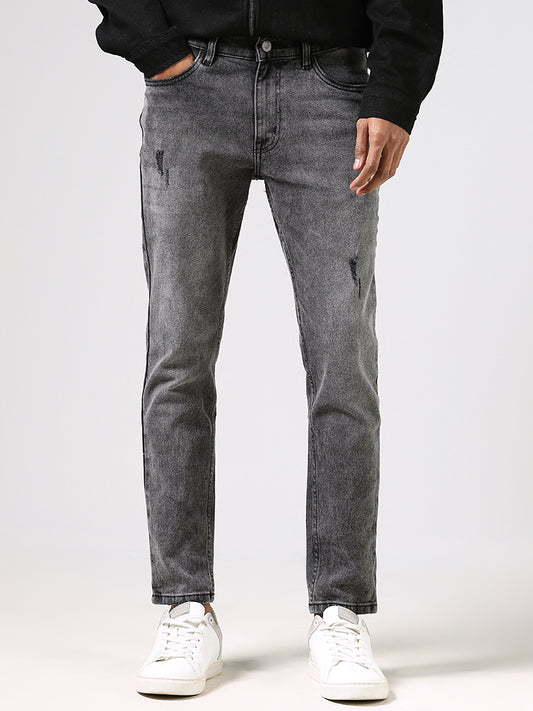Nuon Charcoal Mid Rise Slim Fit Jeans