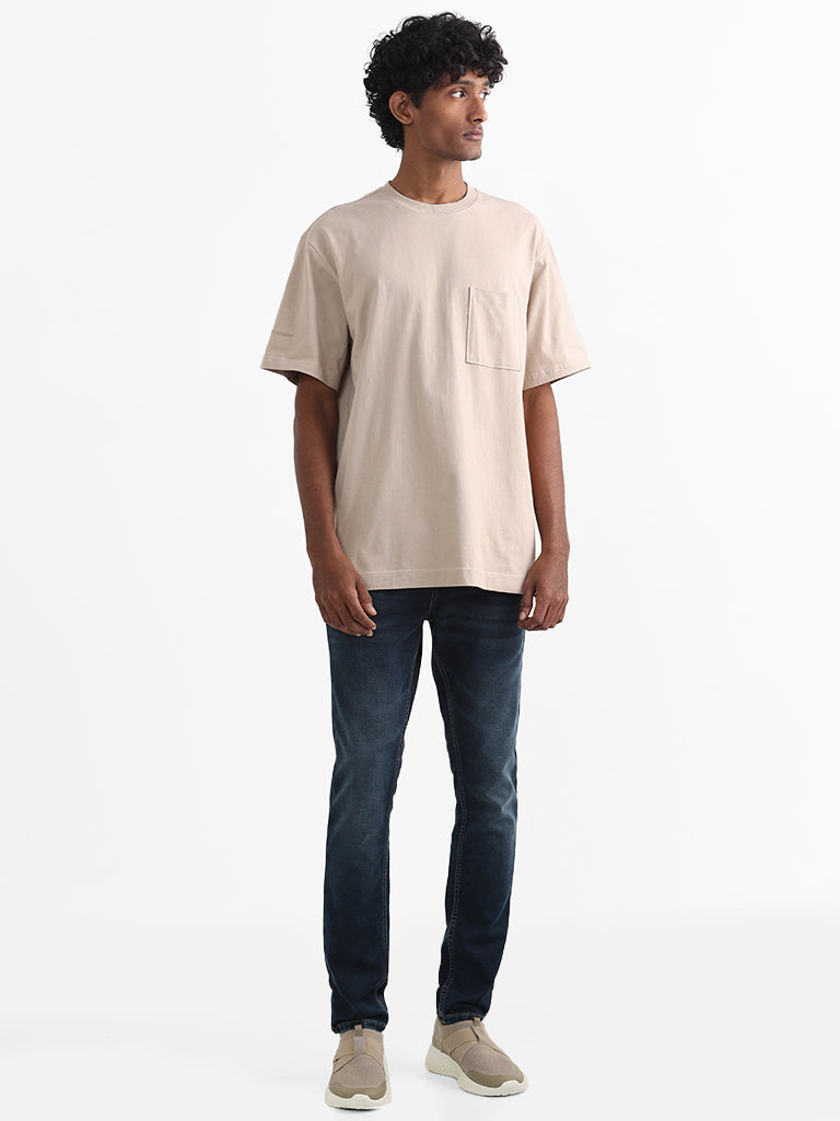 Nuon Beige Relaxed Fit T-Shirt