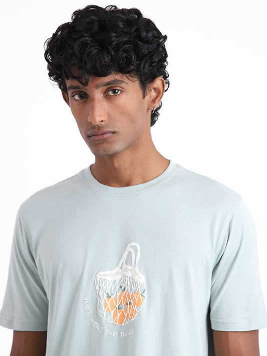 Nuon Mint Graphic Printed Slim Fit T-Shirt