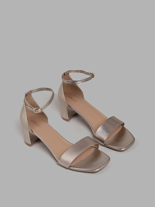 LUNA BLU Gold Sling back Heel Sandals